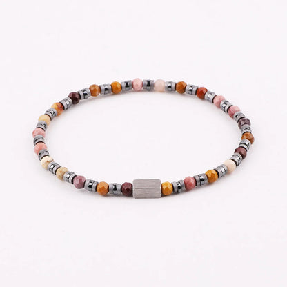 The Elementum Green Agate & Hematite Faceted Stacking Bracelet