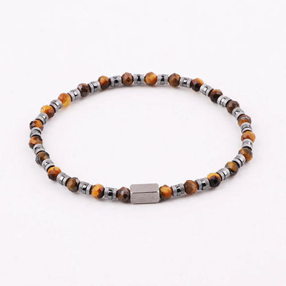 The Elementum Green Agate & Hematite Faceted Stacking Bracelet