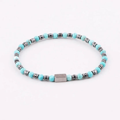 The Elementum Green Agate & Hematite Faceted Stacking Bracelet