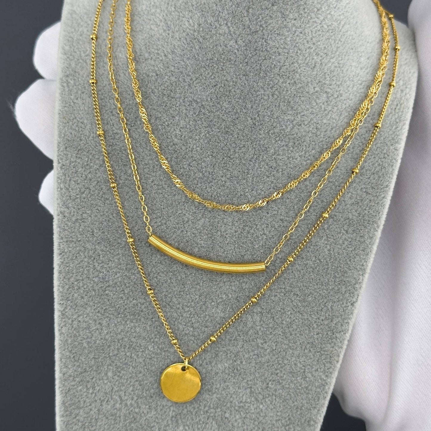 Classic Chain Necklace in 18K Gold Plated Steel