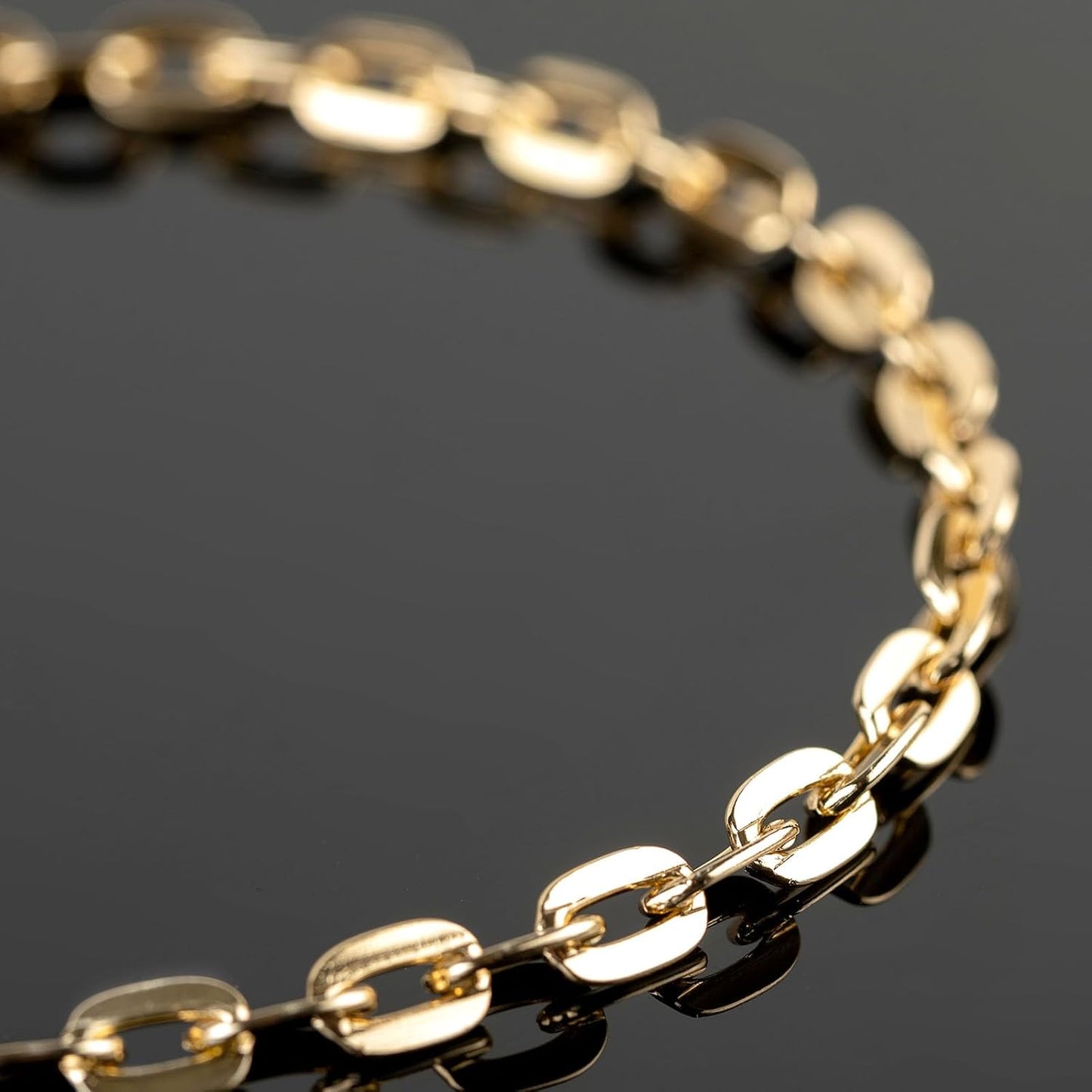 Gold Flat Oval Chain