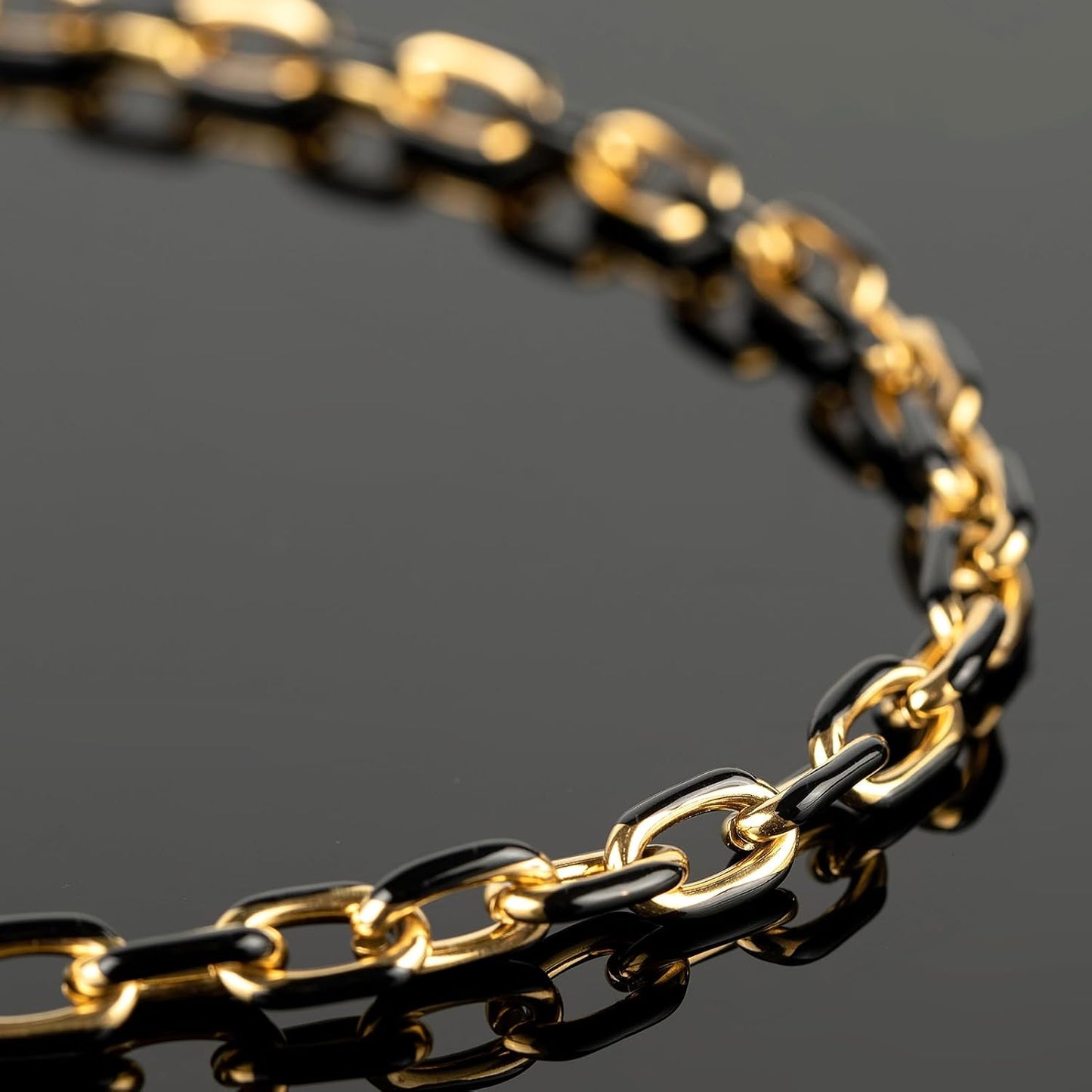 Black Two-Tone Enamel Chain