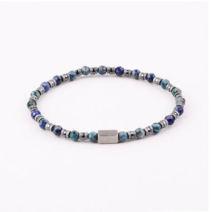 The Elementum Green Agate & Hematite Faceted Stacking Bracelet