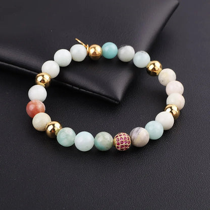 Pulsera elástica con pavé de circonitas y piedras Serenity