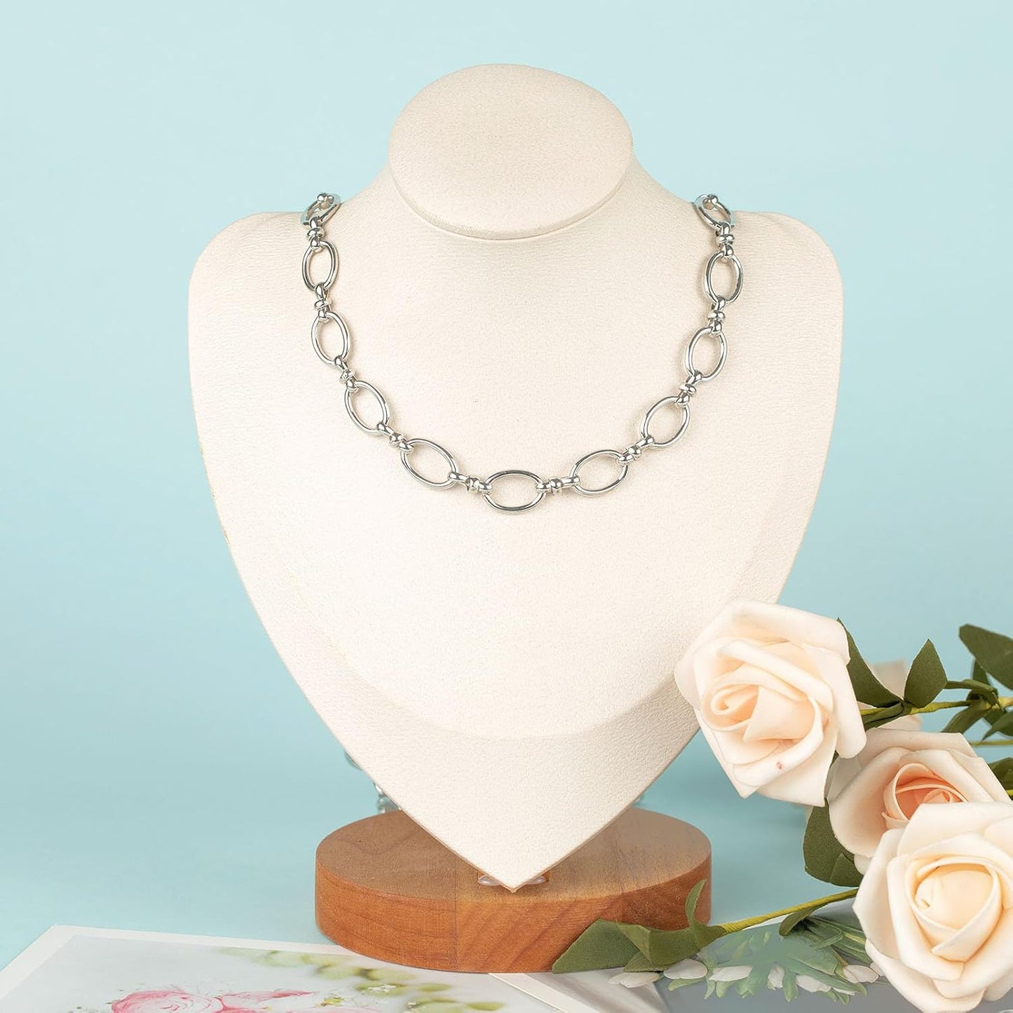 Silver Open Circle Chain Necklace