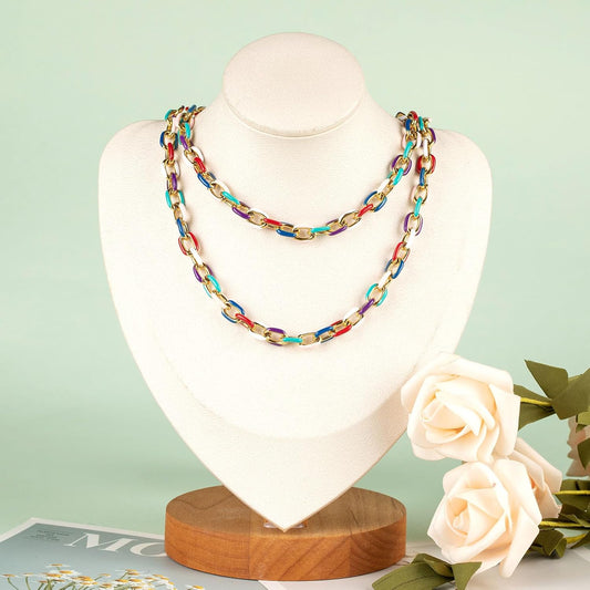 Rainbow Two-Tone Enamel Chain