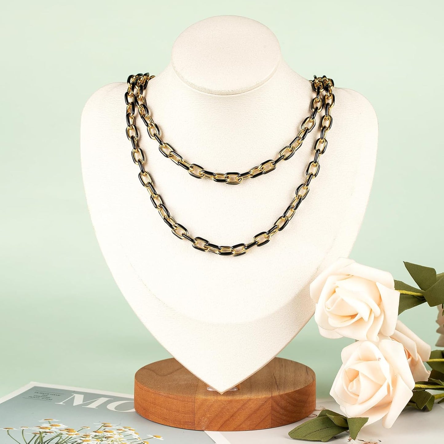 Black Two-Tone Enamel Chain