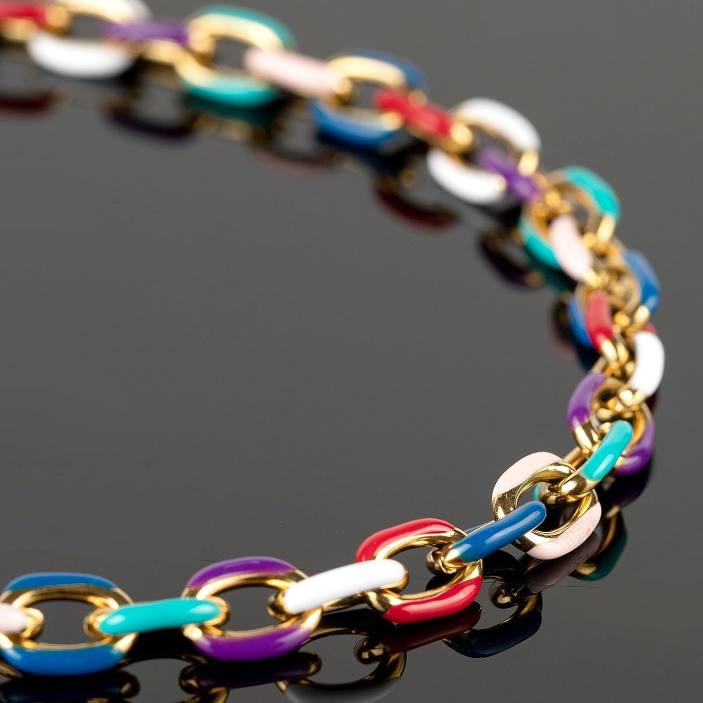 Rainbow Two-Tone Enamel Chain