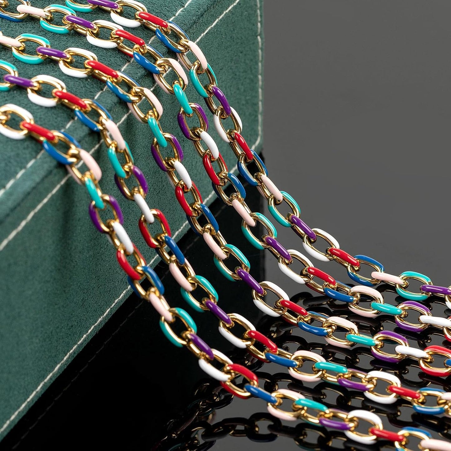 Rainbow Two-Tone Enamel Chain