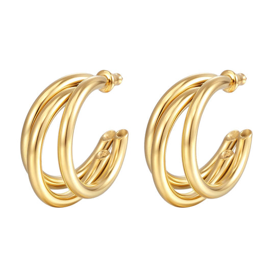 18K gold plated Stainless steel earrings,