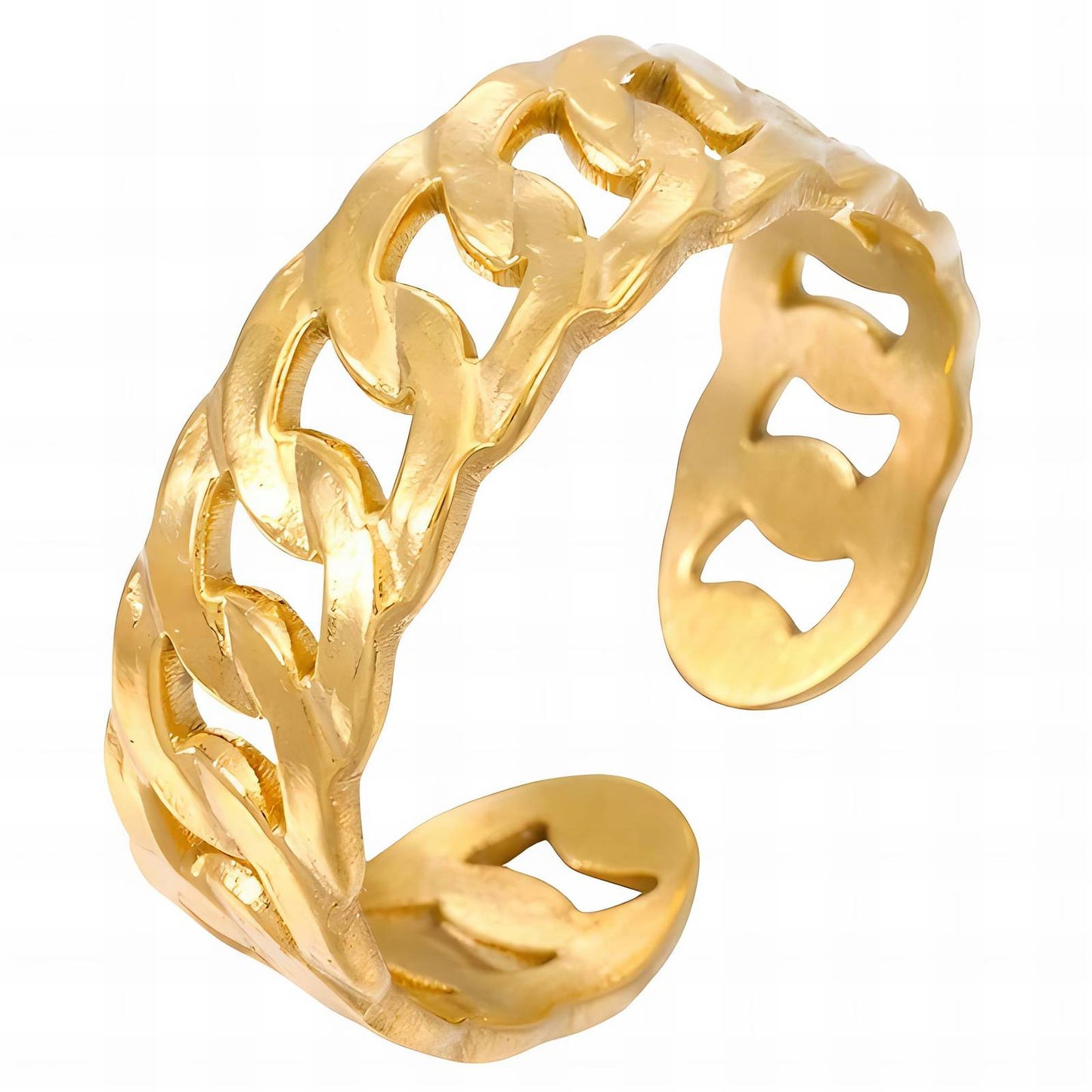 Classic Statement Band Ring in 18K Gold Plated Steel