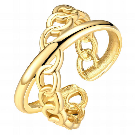 Classic Statement Band Ring in 18K Gold Plated Steel