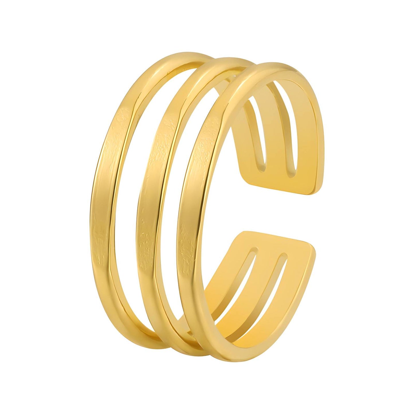 Classic Statement Band Ring in 18K Gold Plated Steel