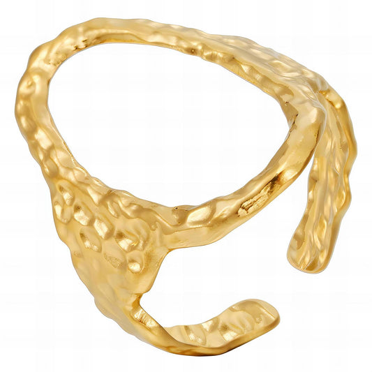 Modern Statement Band Ring in 18K Gold Plated Steel