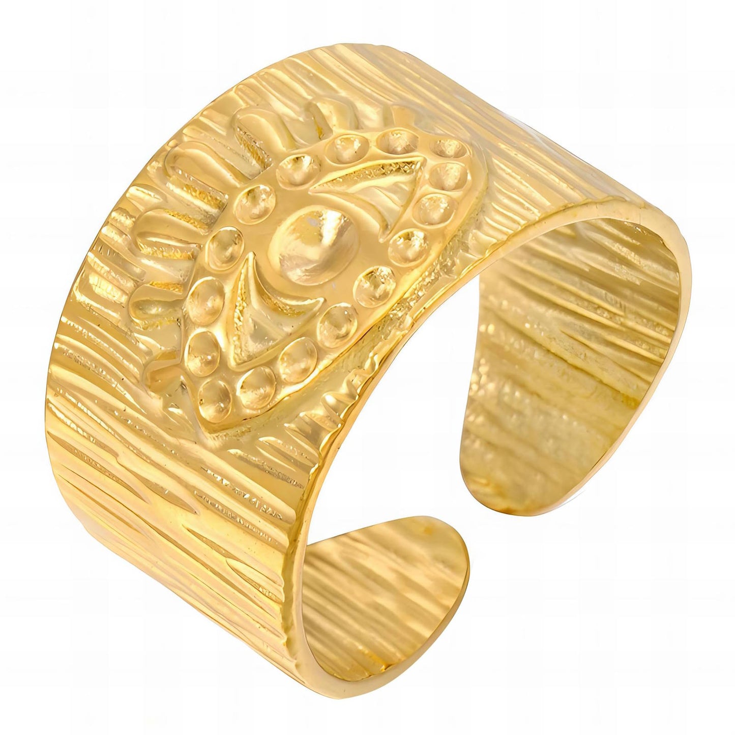 Mystic Evil Eye Protection Ring in 18K Gold Plated Steel