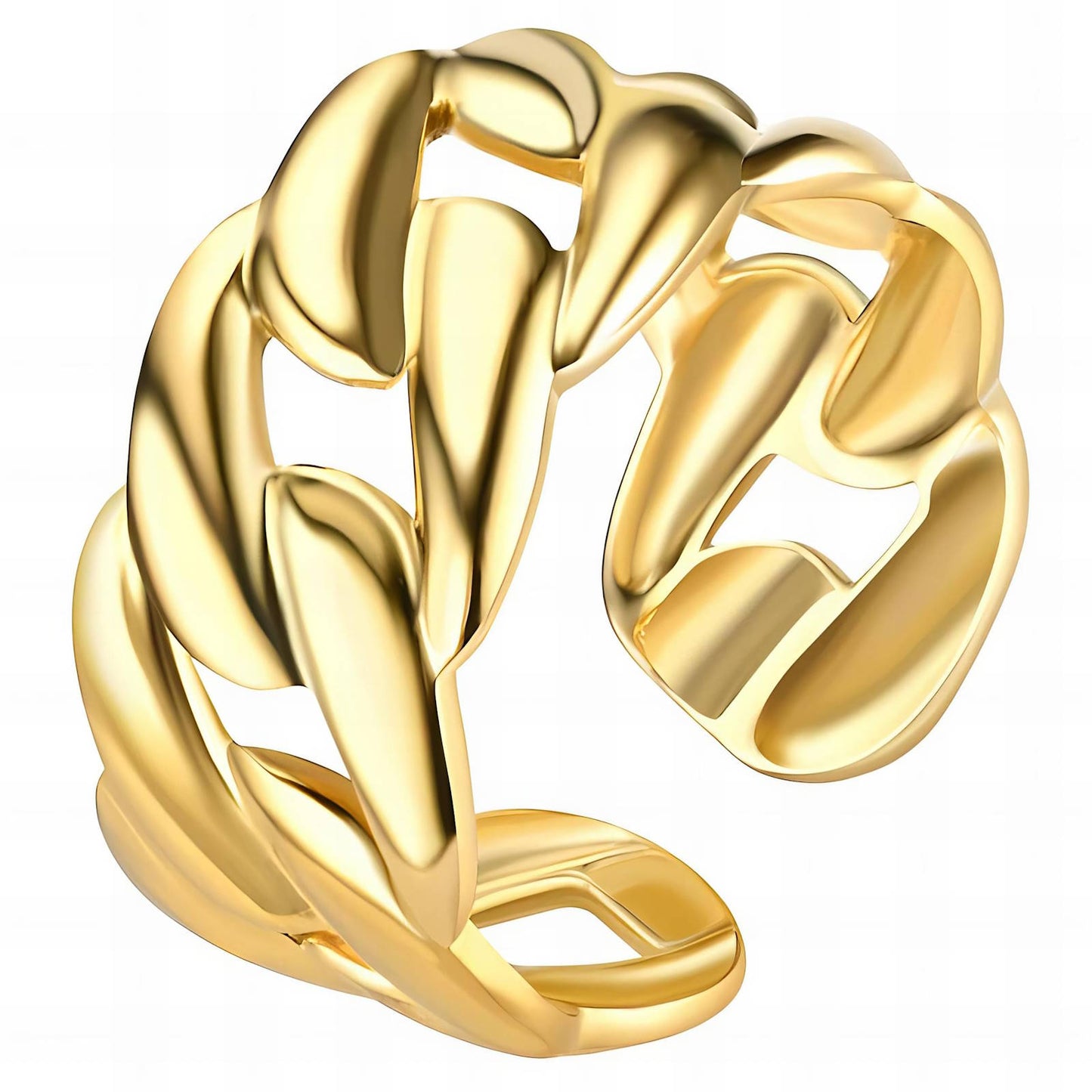 Minimalist Statement Band Ring in 18K Gold Plated Steel