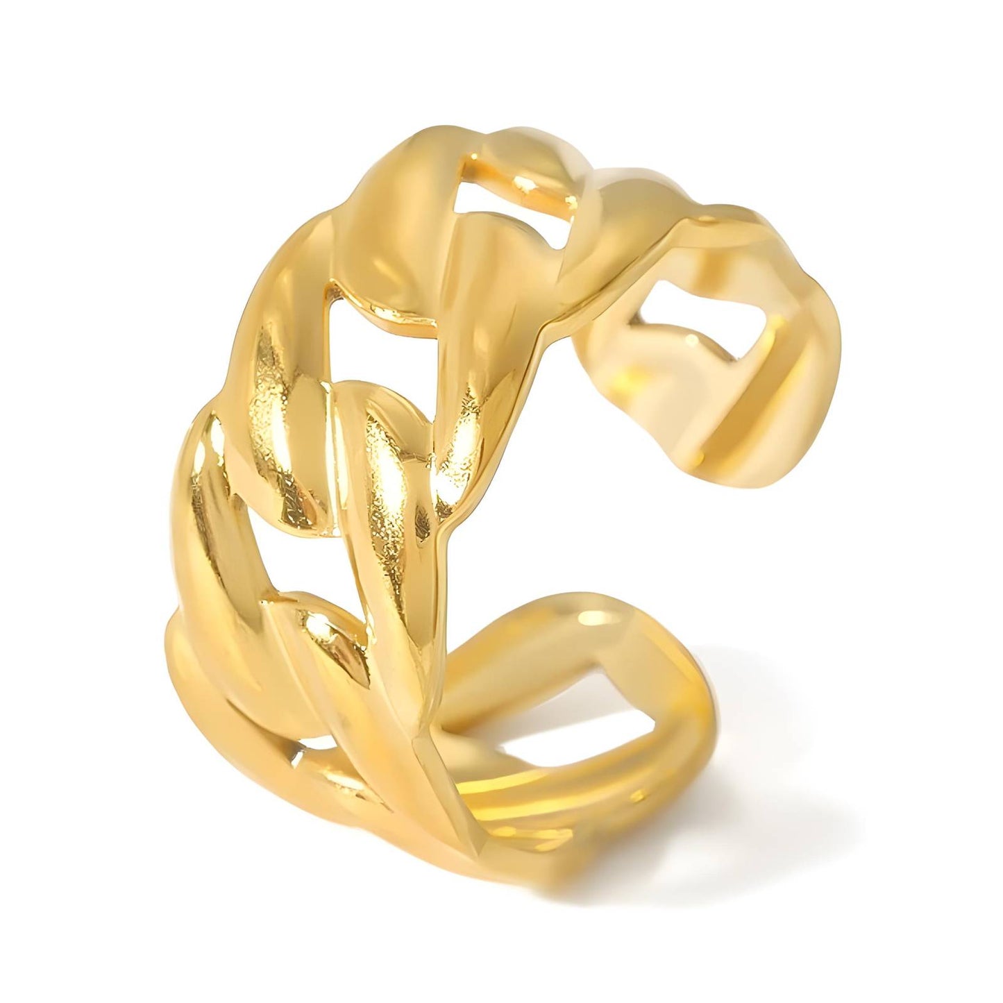 Minimalist Statement Band Ring in 18K Gold Plated Steel