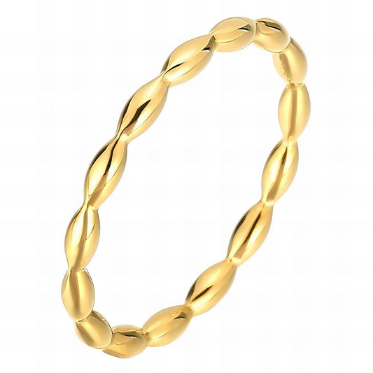 Modern Statement Band Ring in 18K Gold Plated Steel