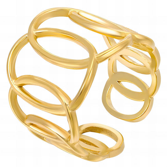 Minimalist Statement Band Ring in 18K Gold Plated Steel