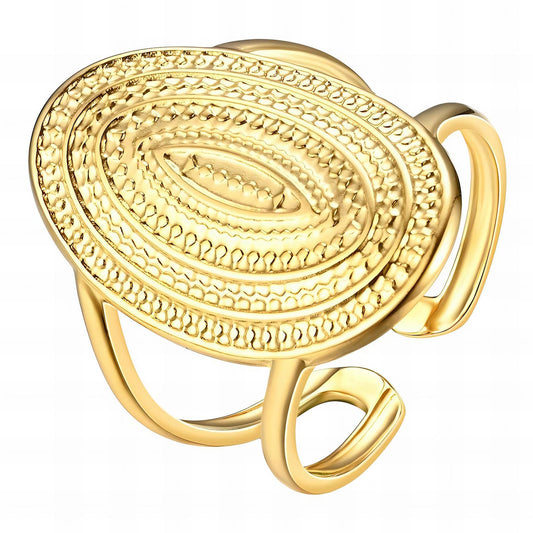 Classic Statement Band Ring in 18K Gold Plated Steel