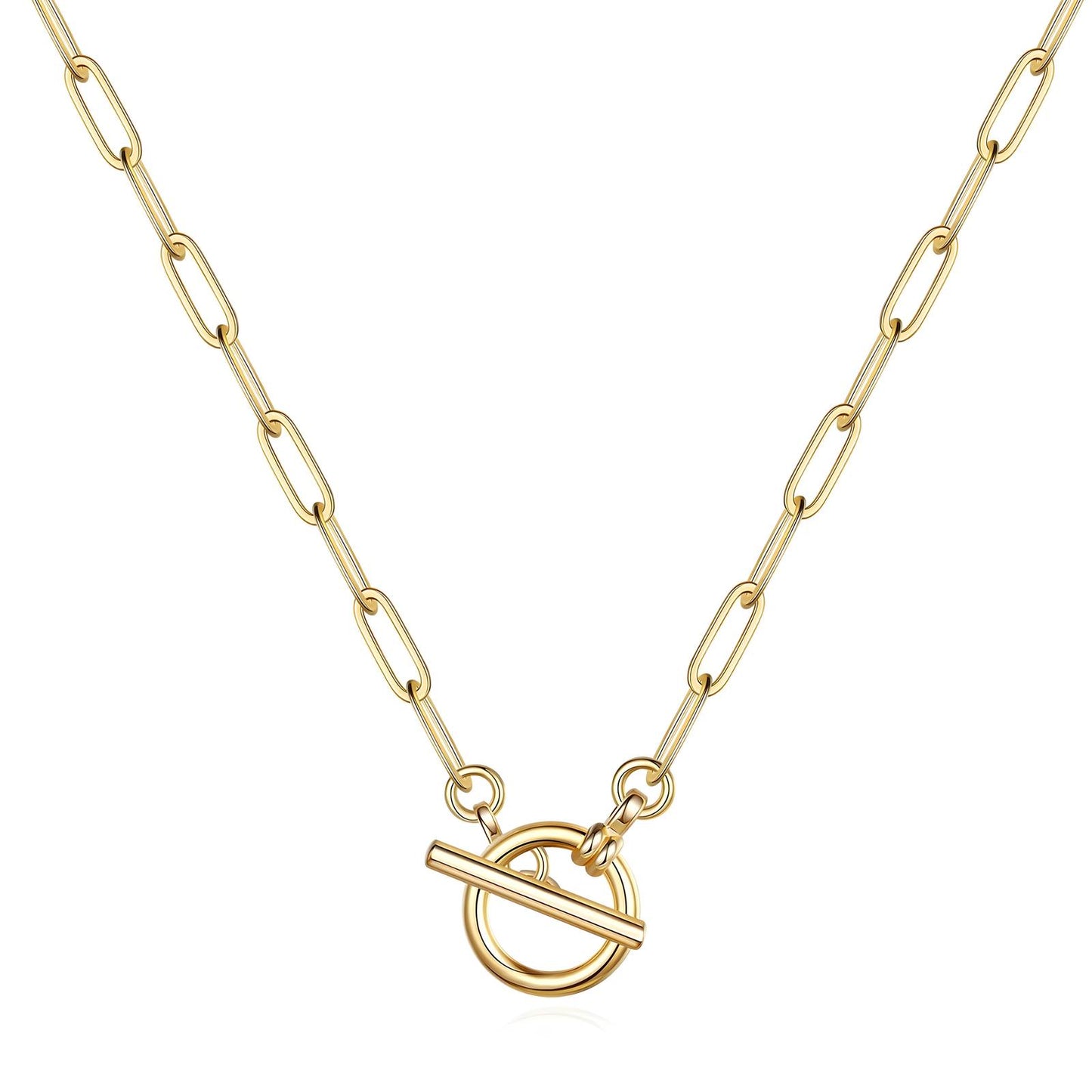 Contemporary Chain Necklace in 18K Gold Plated Steel