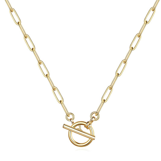 Contemporary Chain Necklace in 18K Gold Plated Steel