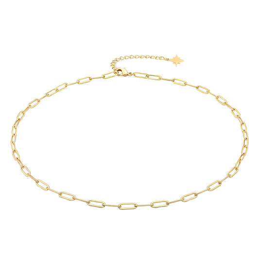 Modern Chain Necklace in 18K Gold Plated Steel