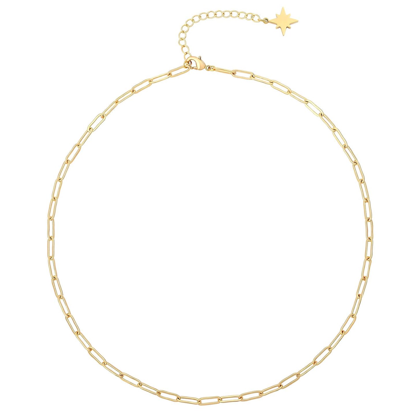 Modern Chain Necklace in 18K Gold Plated Steel