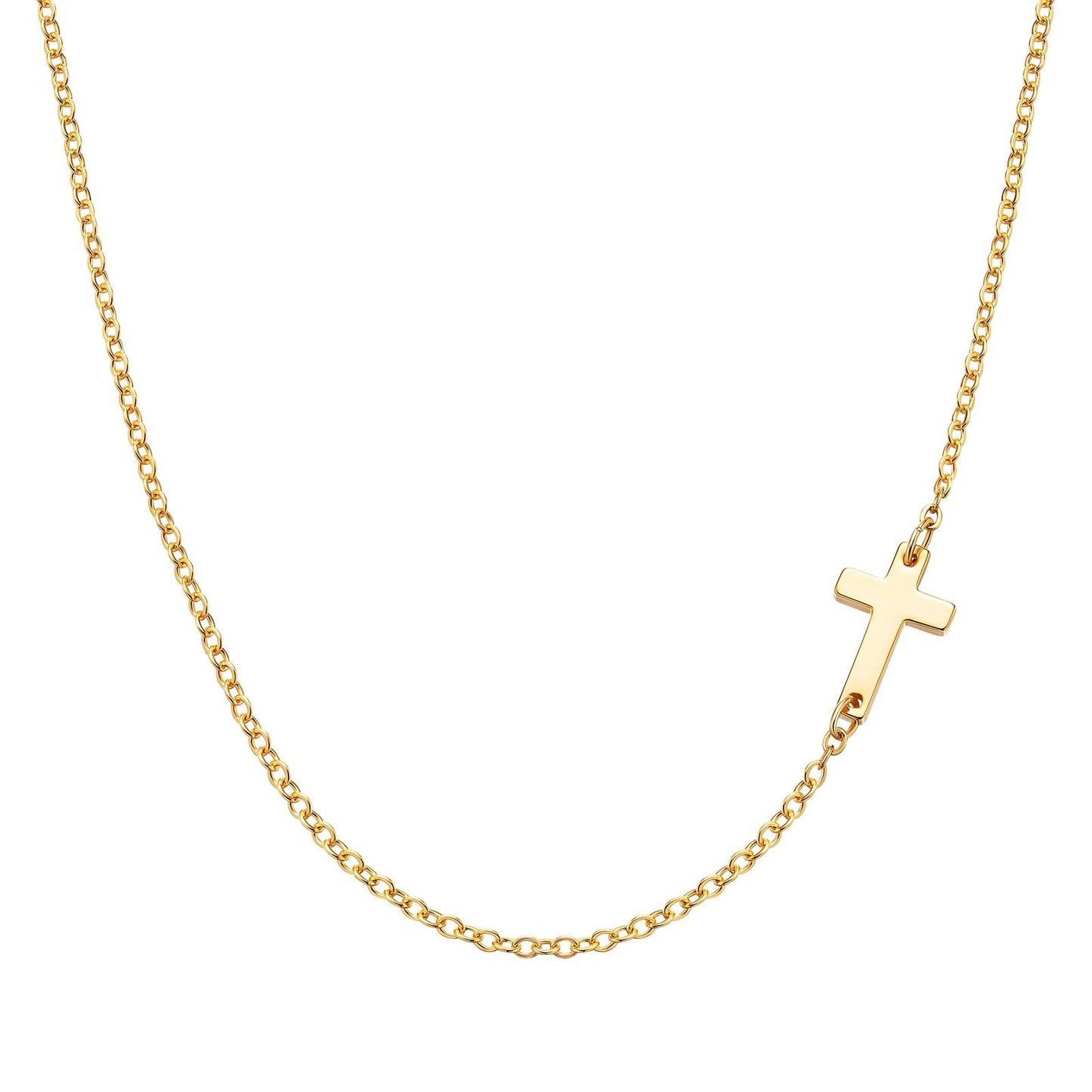 Faith Cross Pendant in 18K Gold Plated Steel