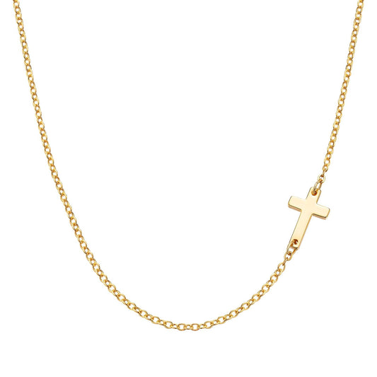 Faith Cross Pendant in 18K Gold Plated Steel