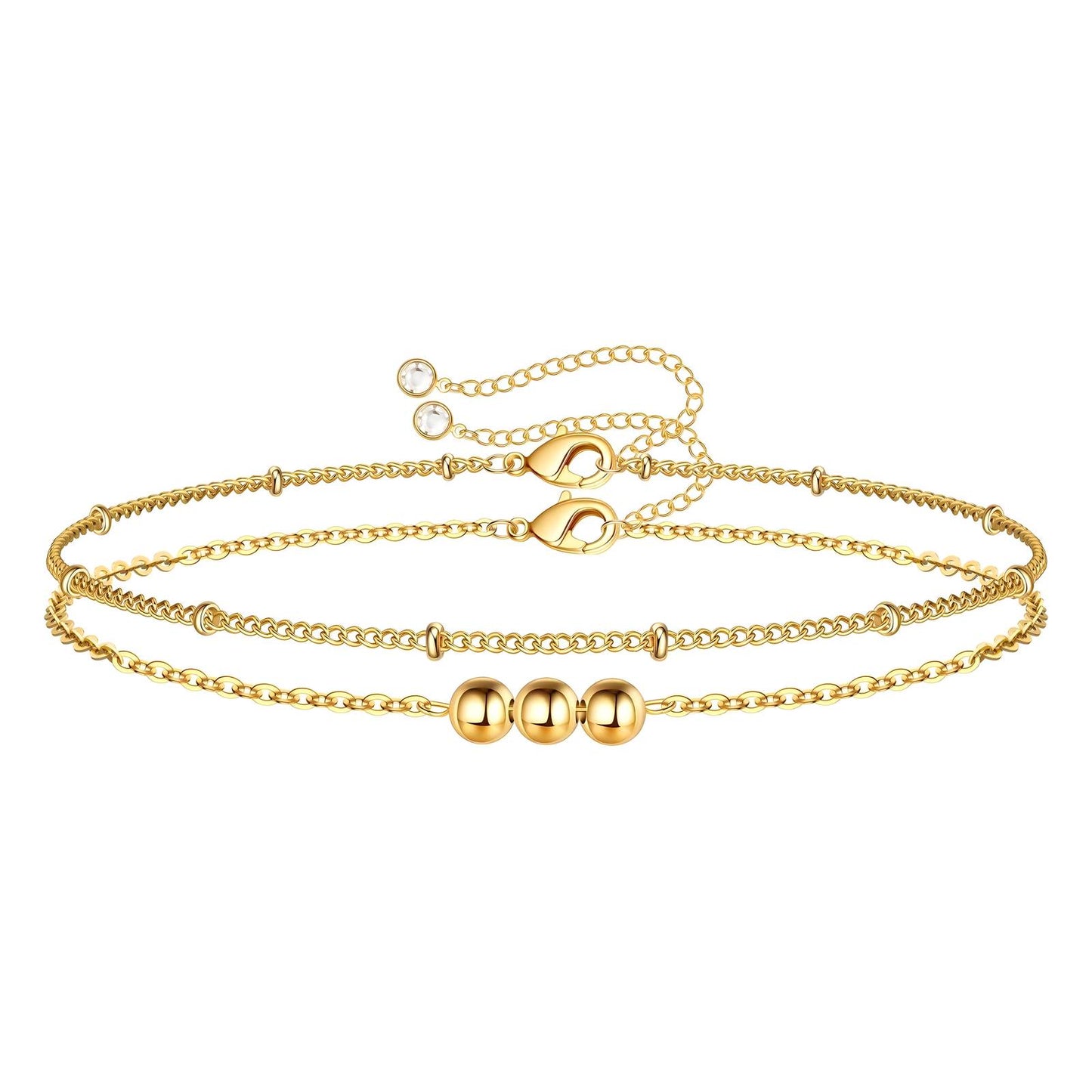 Contemporary Chain Bracelet in 18K Gold Plated Steel