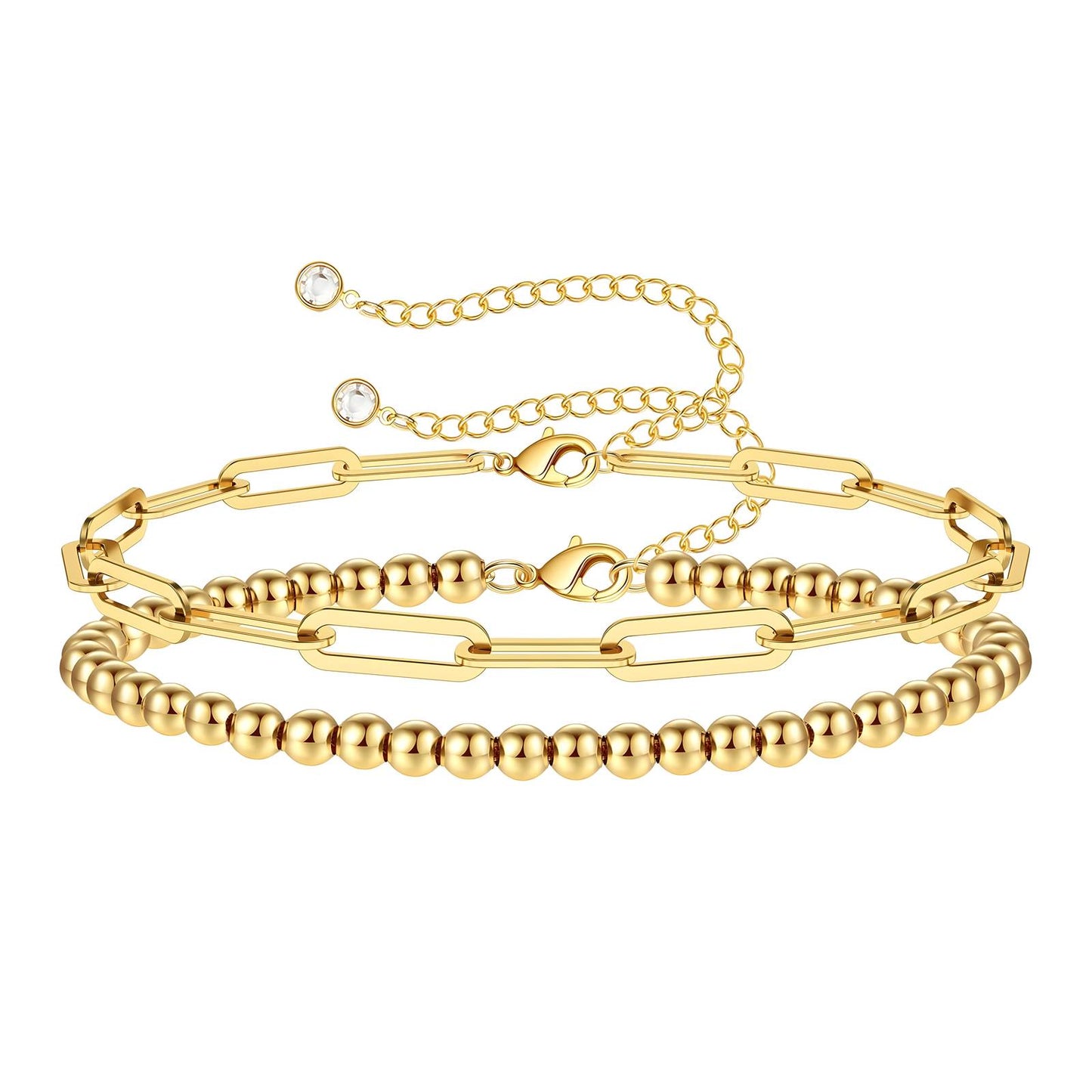 Modern Link Bracelet in 18K Gold Plated Steel