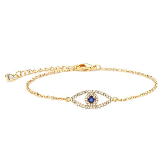 Protection Evil Eye Chain Bracelet in 18K Gold Plated Steel