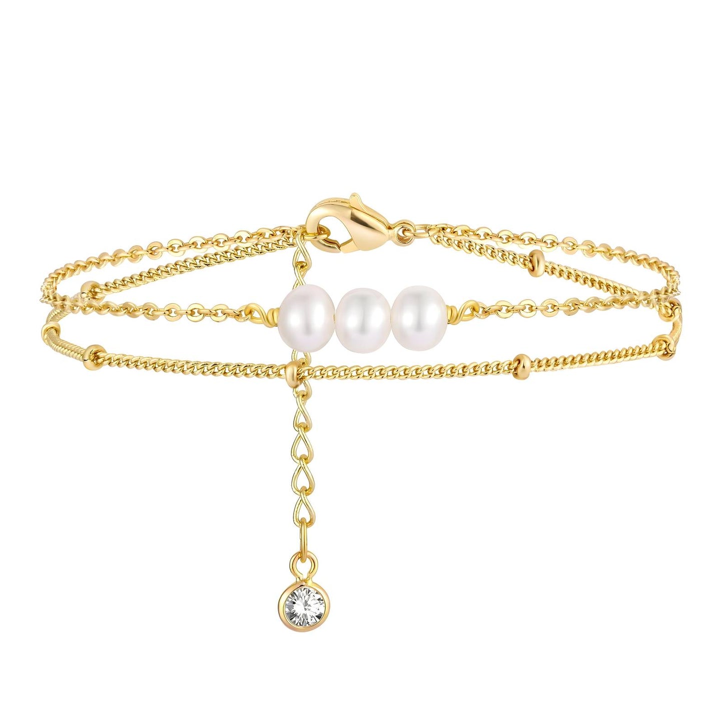 Elegant Link Bracelet in 18K Gold Plated Steel