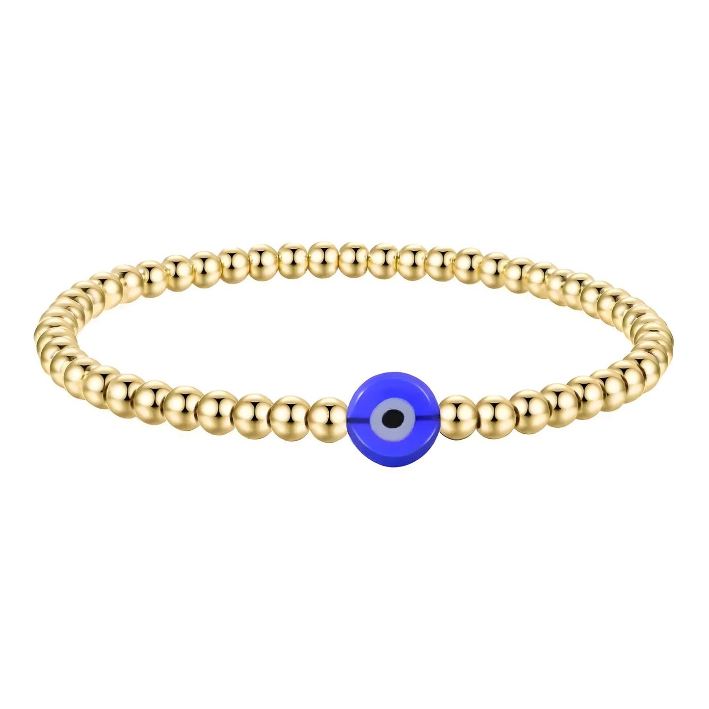 Mystic Evil Eye Protection Bracelet in 18K Gold Plated Steel