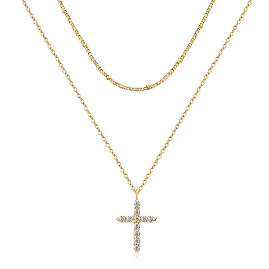 Faith Cross Pendant in 18K Gold Plated Steel