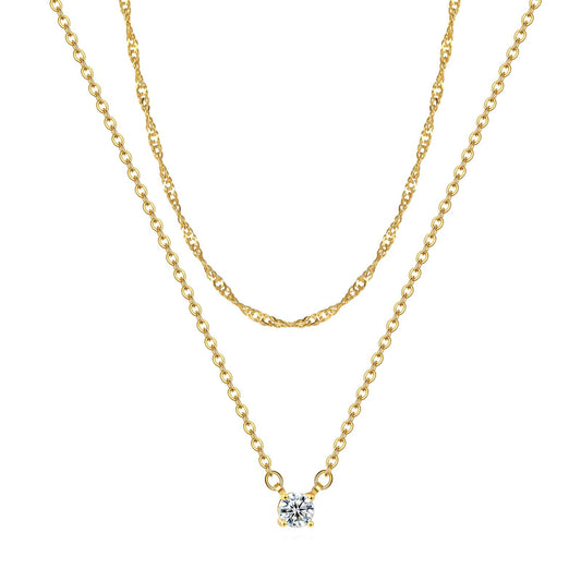 Elegant Chain Necklace in 18K Gold Plated Steel