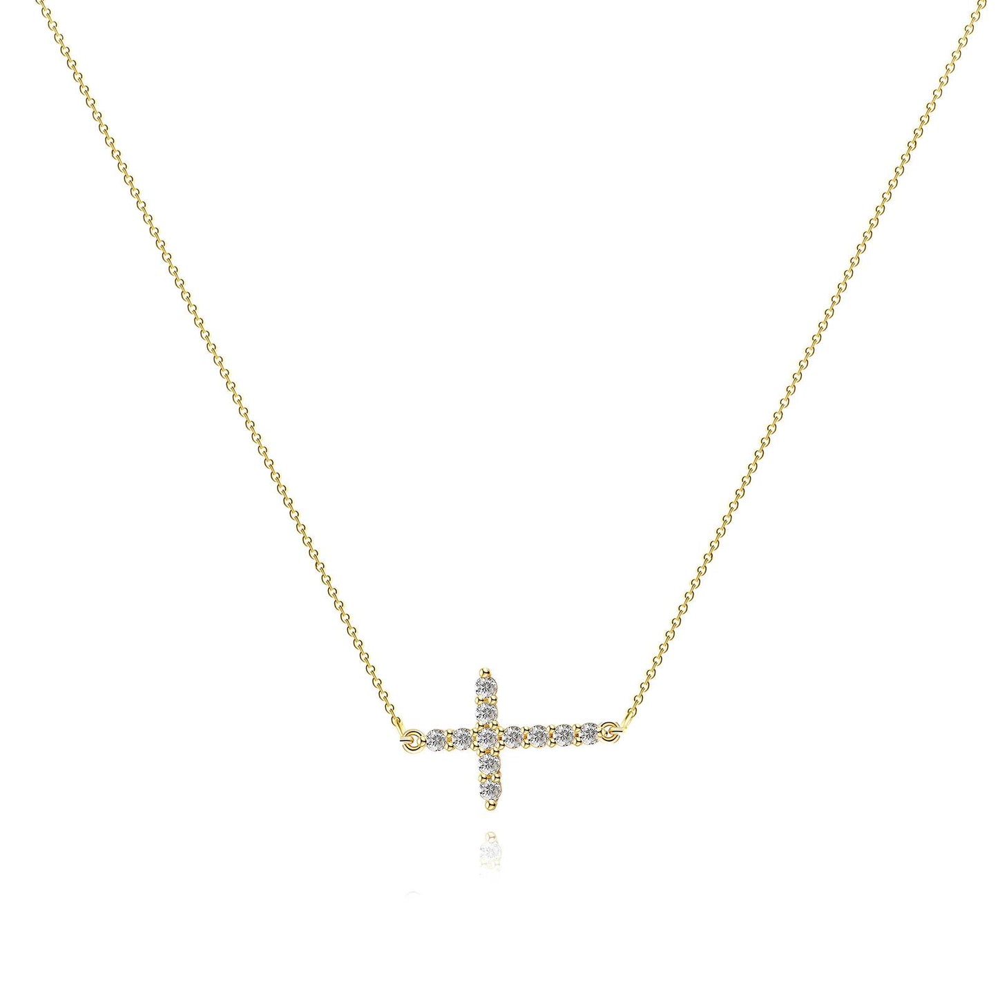 Faith Cross Pendant in 18K Gold Plated Steel