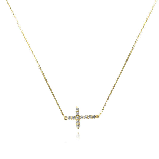 Faith Cross Pendant in 18K Gold Plated Steel