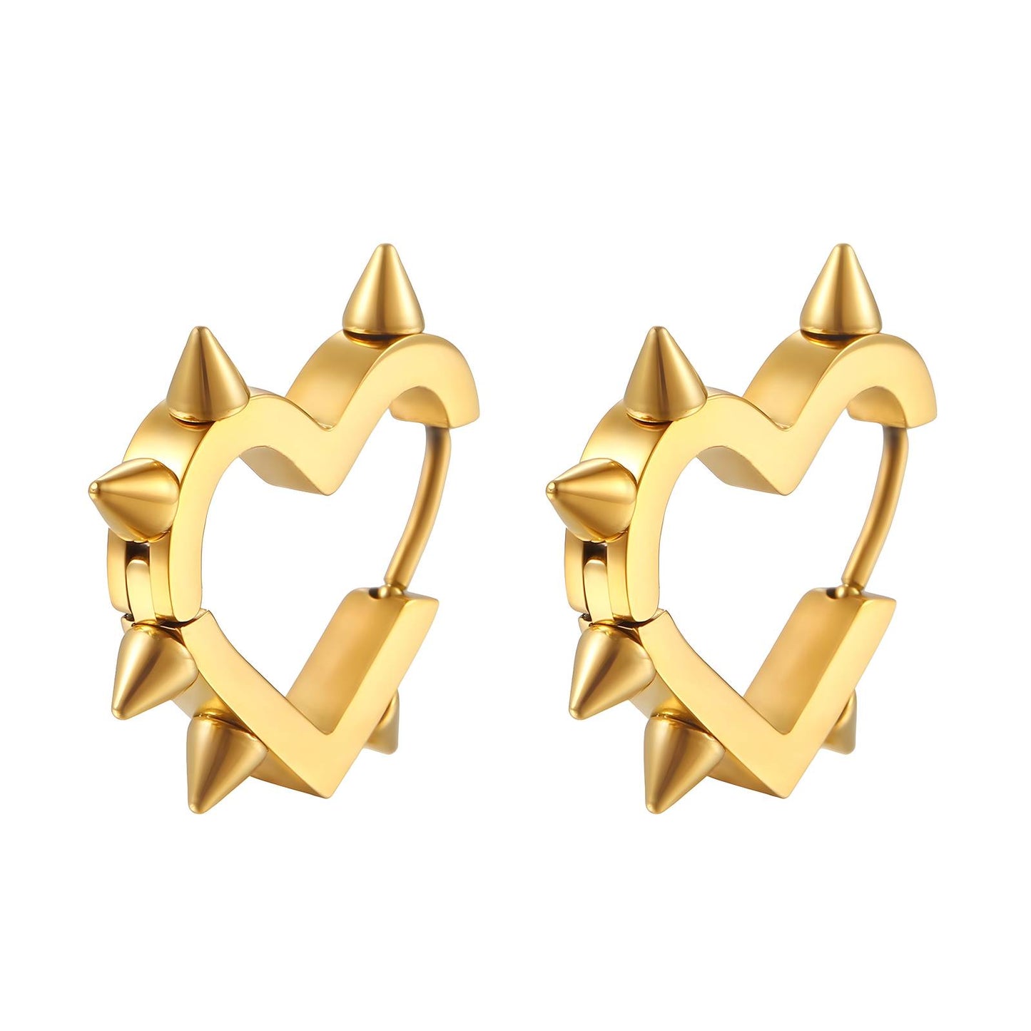 18K gold plated Stainless steel  Heart earrings,