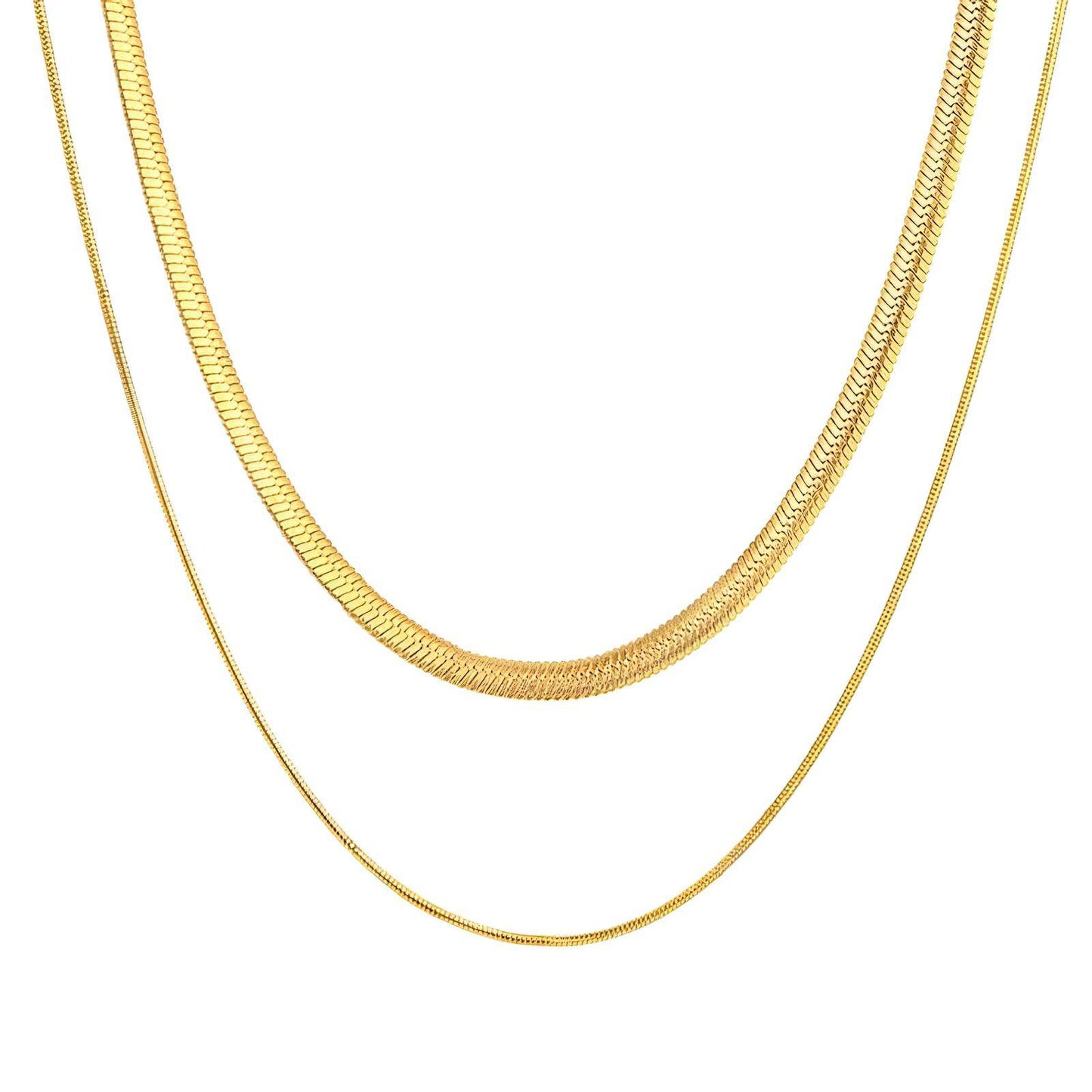 Modern Chain Necklace in 18K Gold Plated Steel