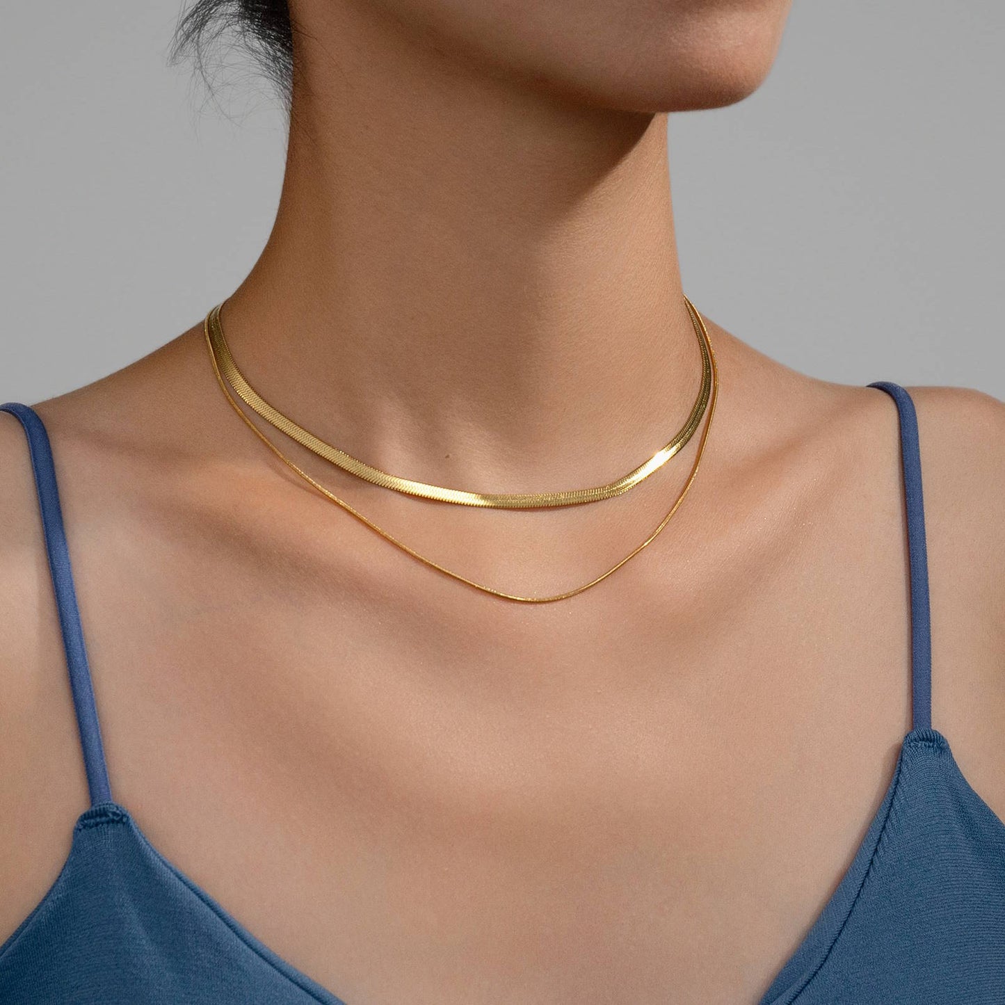 Modern Chain Necklace in 18K Gold Plated Steel