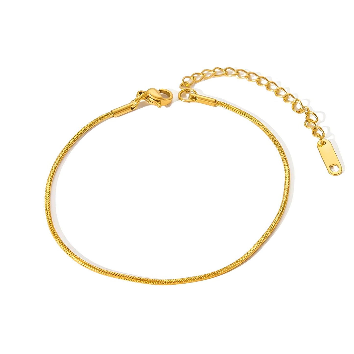 Pulsera de acero inoxidable bañada en oro de 18 quilates.