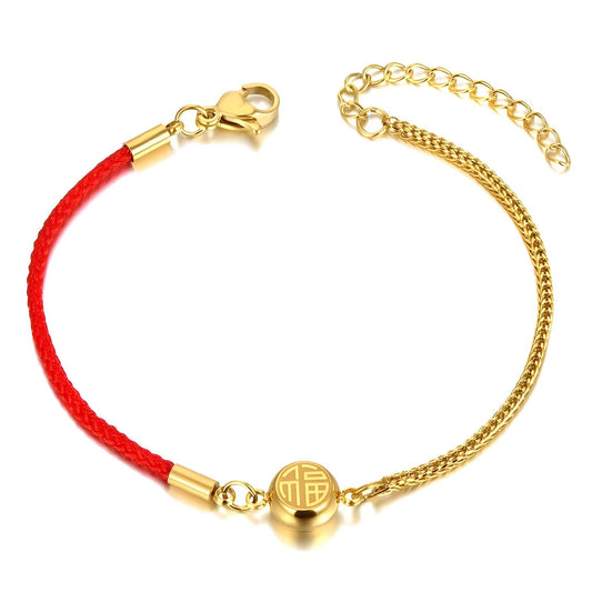 Pulsera de acero inoxidable bañada en oro de 18 quilates.