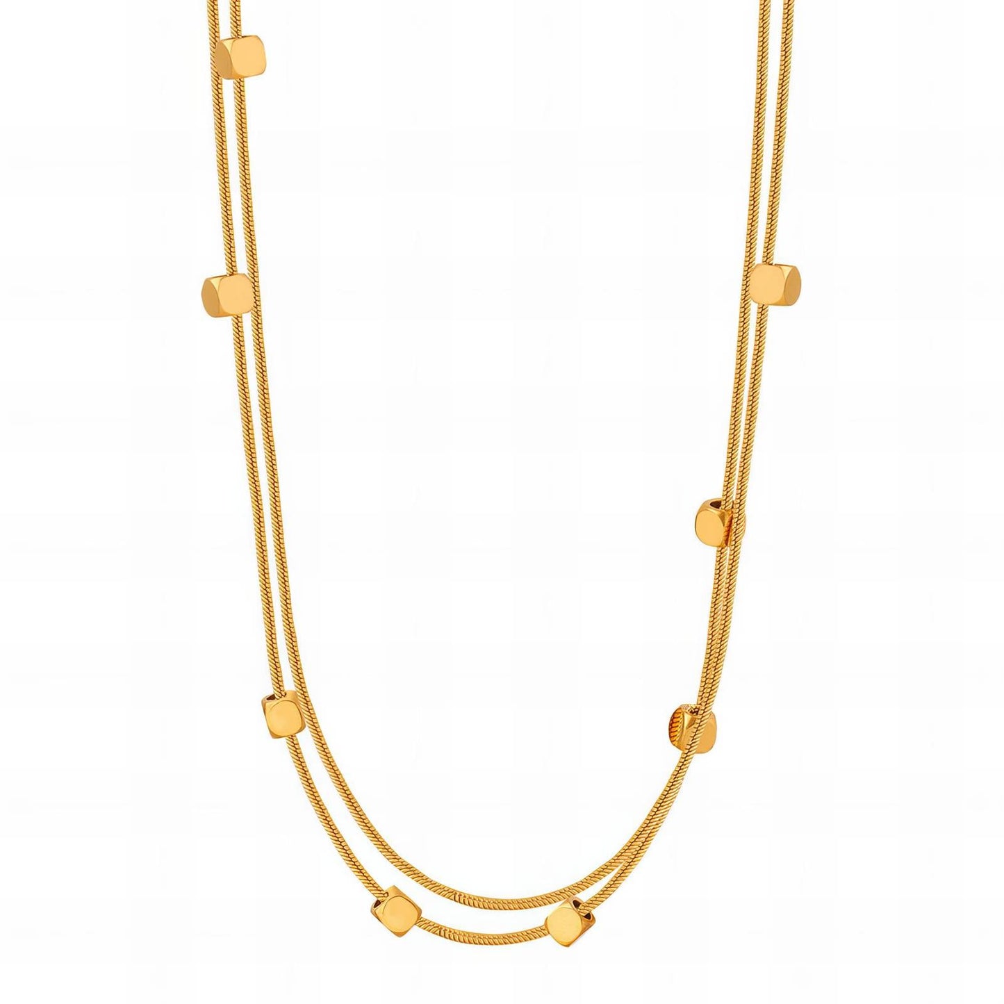 Contemporary Chain Necklace in 18K Gold Plated Steel