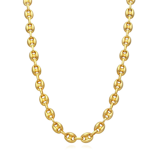 Elegant Chain Necklace in 18K Gold Plated Steel