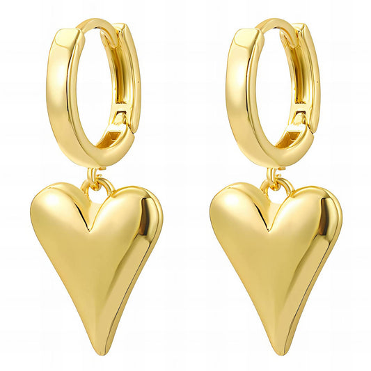 18K gold plated Stainless steel  Hearts earrings,