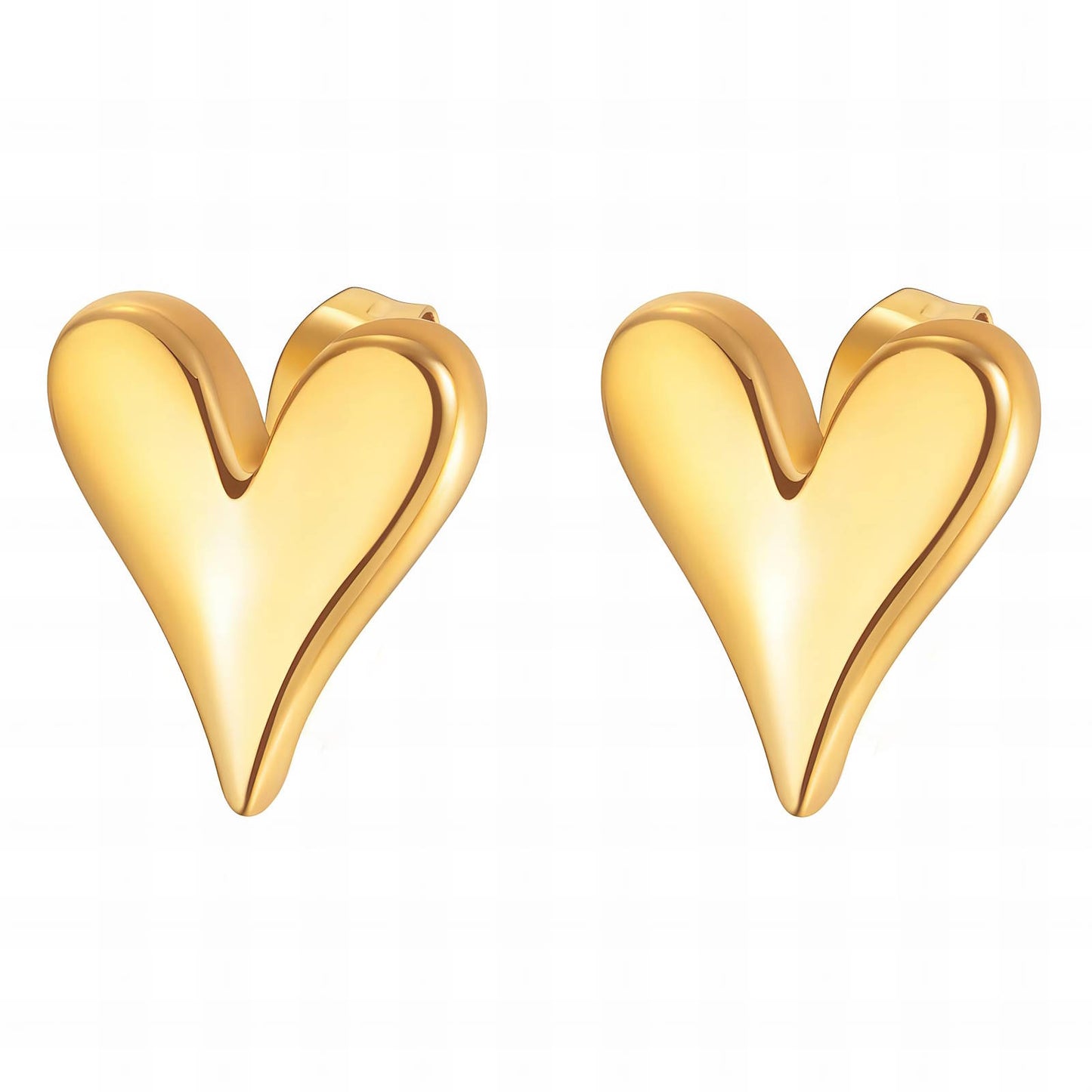 18K gold plated Stainless steel  Hearts earrings,