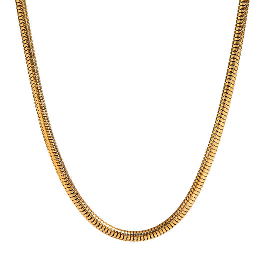 Contemporary Chain Necklace in 18K Gold Plated Steel