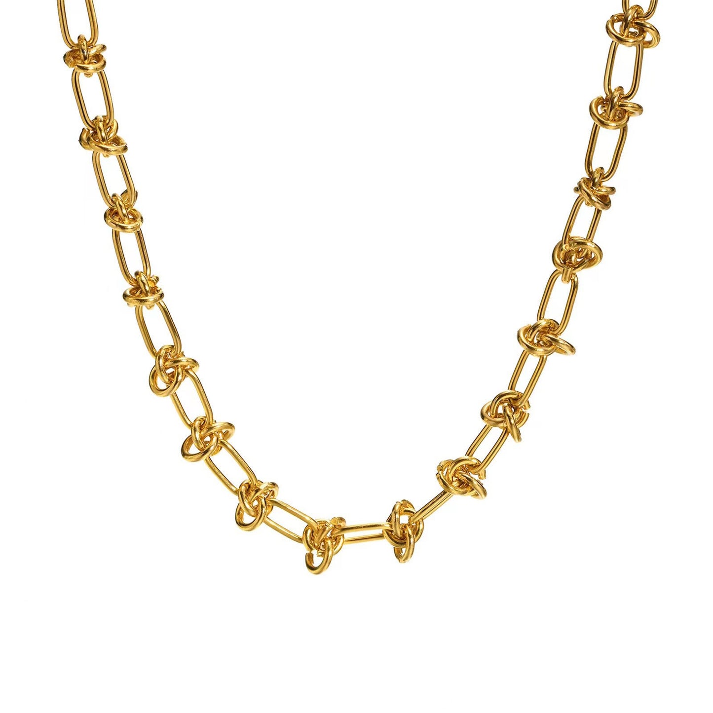 Contemporary Chain Necklace in 18K Gold Plated Steel